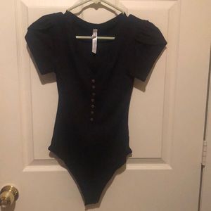 Free People Mia Bodysuit - XS, Black